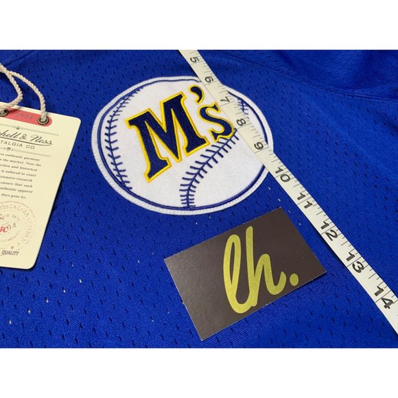 Men’s Large Mitchell & Ness Ken Griffey Jr Seattle Mariners Pullover Warm Up Jer - Picture 2 of 5